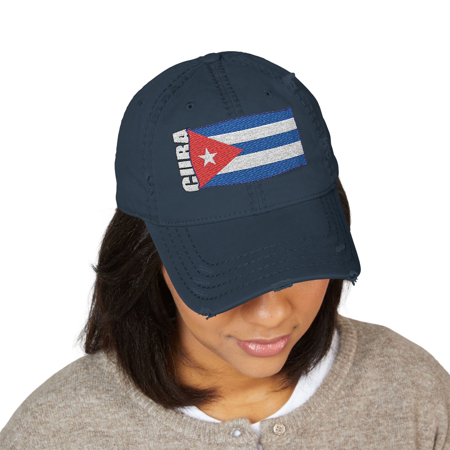 Worn Cap - Cuba Flag Framed