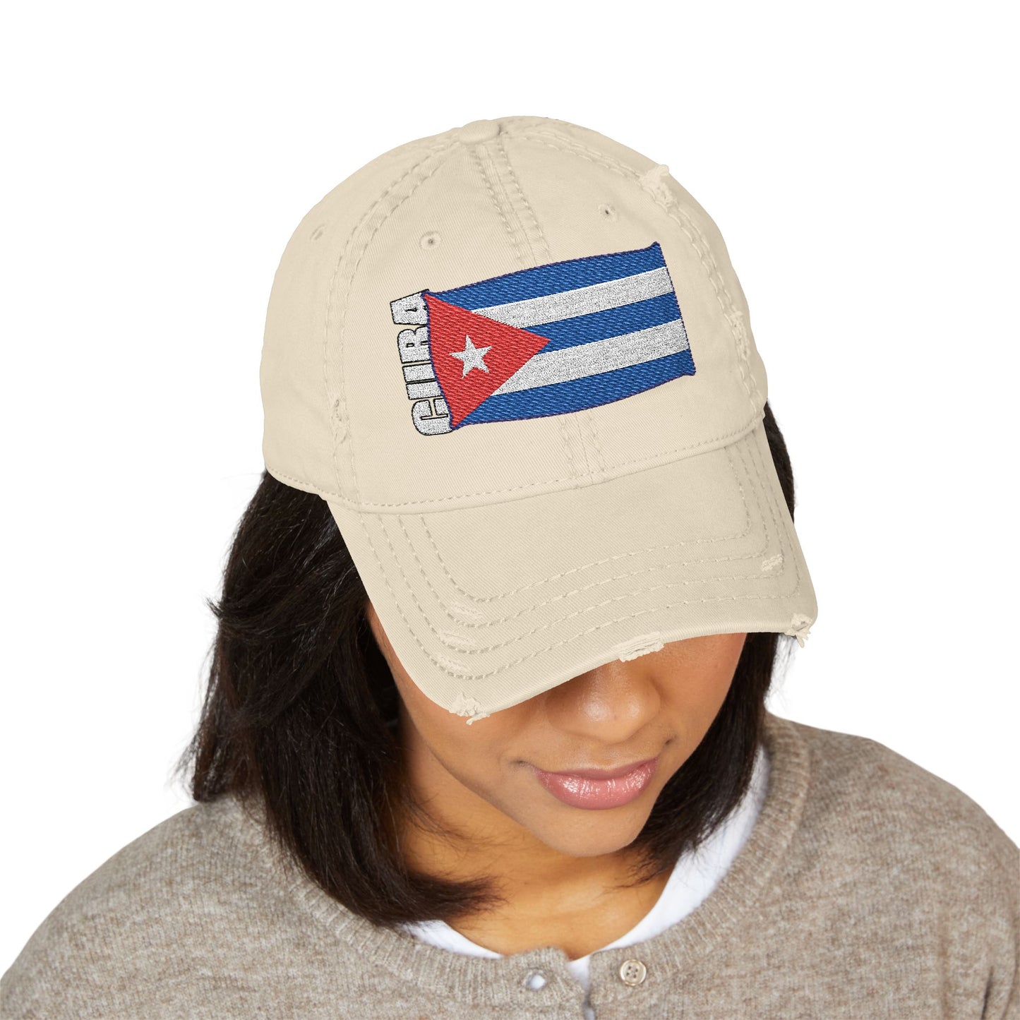 Worn Cap - Cuba Flag Framed